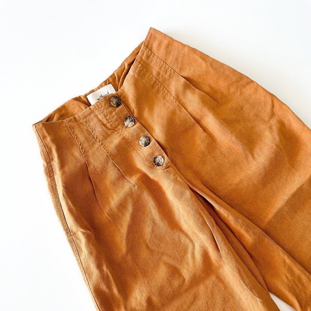 Wilfred High Rise Linen-blend Wide Leg Cropped Pant